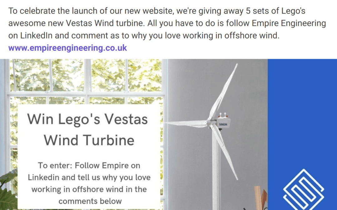And the winners of a Lego Vestas Wind Turbine are…