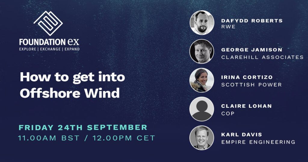 September speakers for How to get into Offshore wind