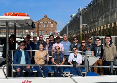 Team group shot on a boat